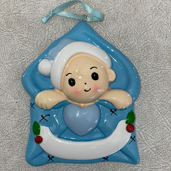 Baby boys Christmas ornament nwt can be personalized